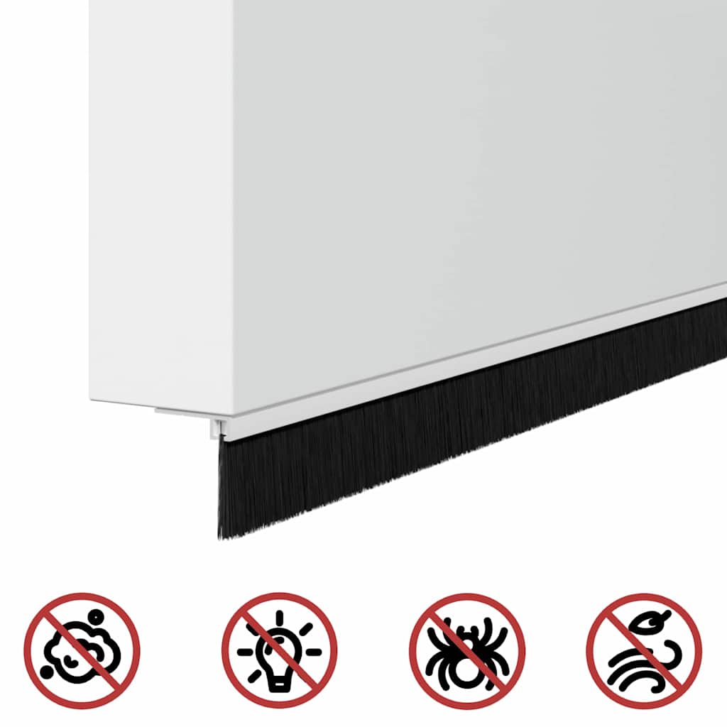 Screw-on Door Brush Seals 12 pcs White 100 cm Aluminium Alloy