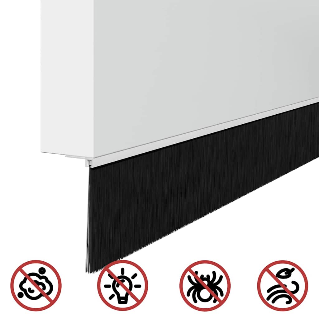 Screw-on Door Brush Seals 12 pcs White 100 cm Aluminium Alloy