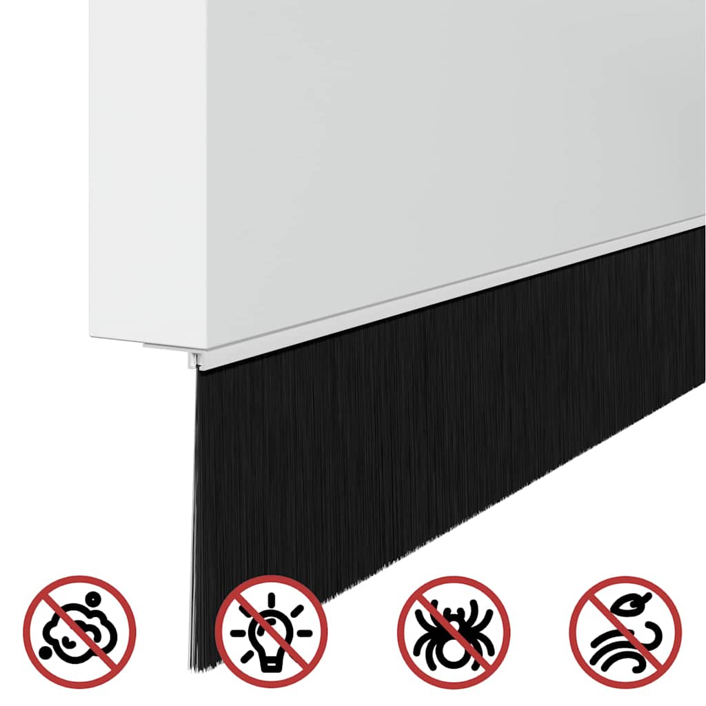 Screw-on Door Brush Seals 12 pcs White 100 cm Aluminium Alloy