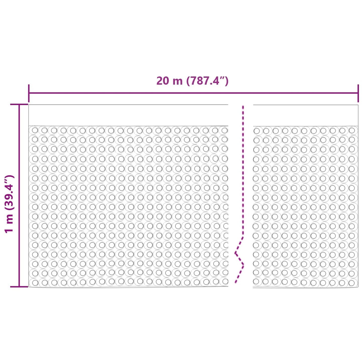 Dimpled Drainage Sheet Black 1 x 20 m HDPE