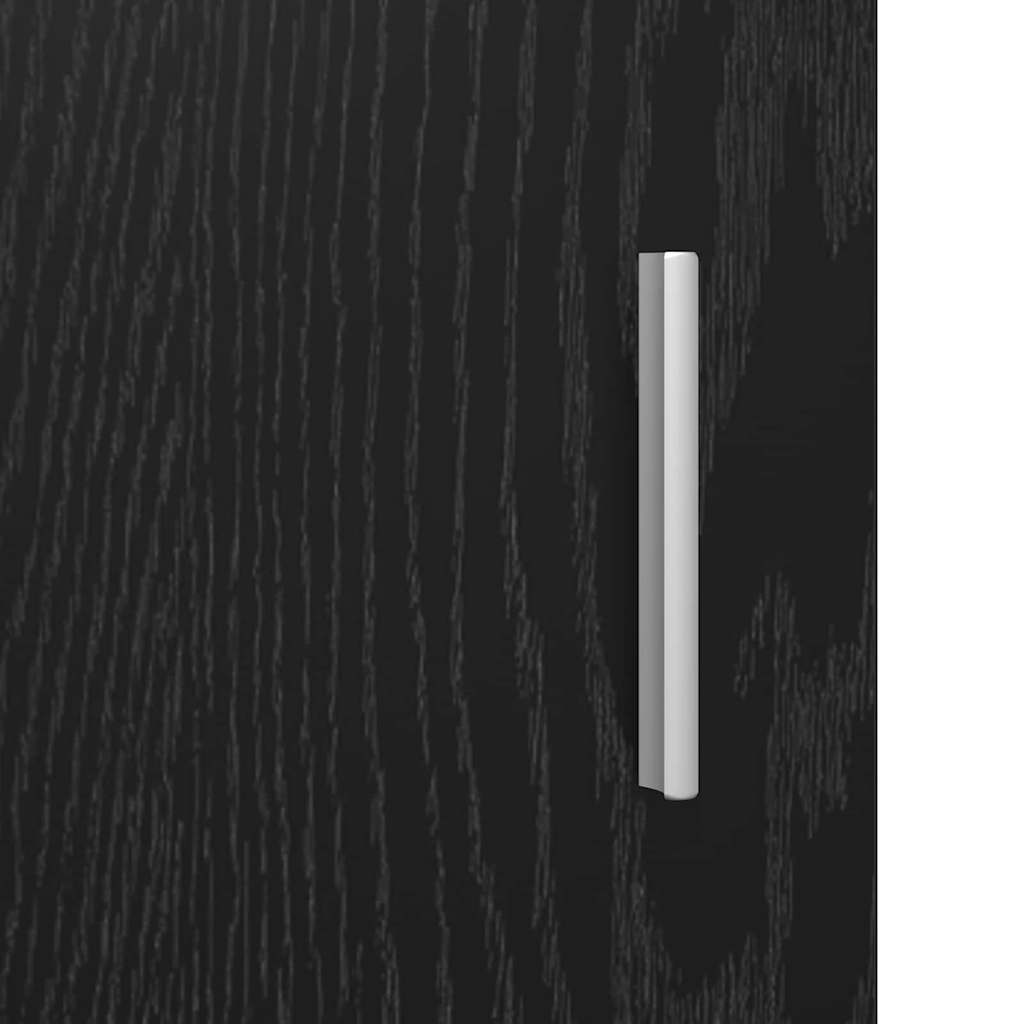 Highboard Black Oak 80 x 42.5 x 185 cm Engineered Wood