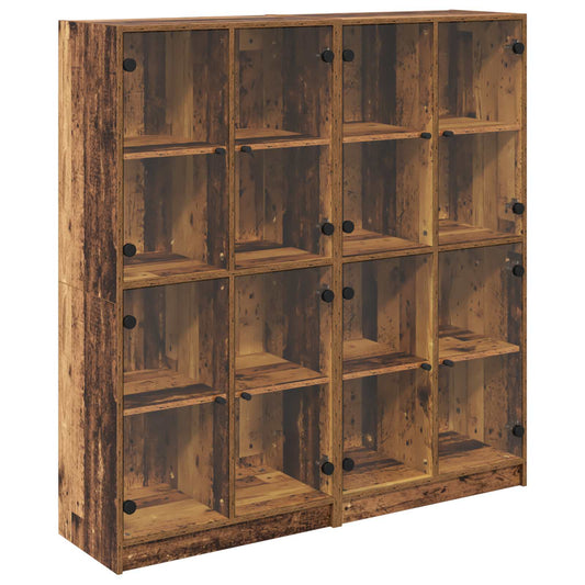 Highboard 2 pcs Old Wood 68 x 37 x 142 cm Engineered Wood