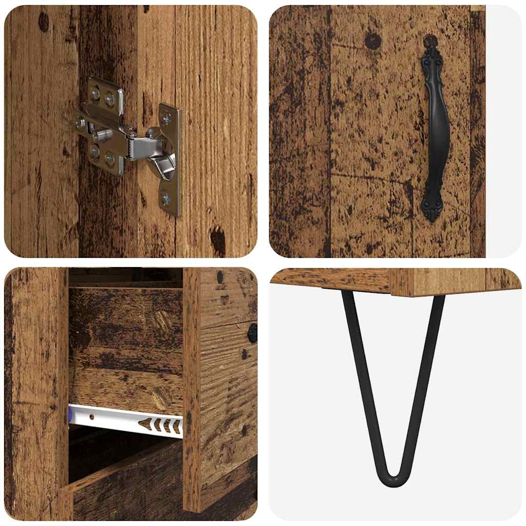 Highboard Old Wood 34.5 x 34 x 90 cm Engineered Wood