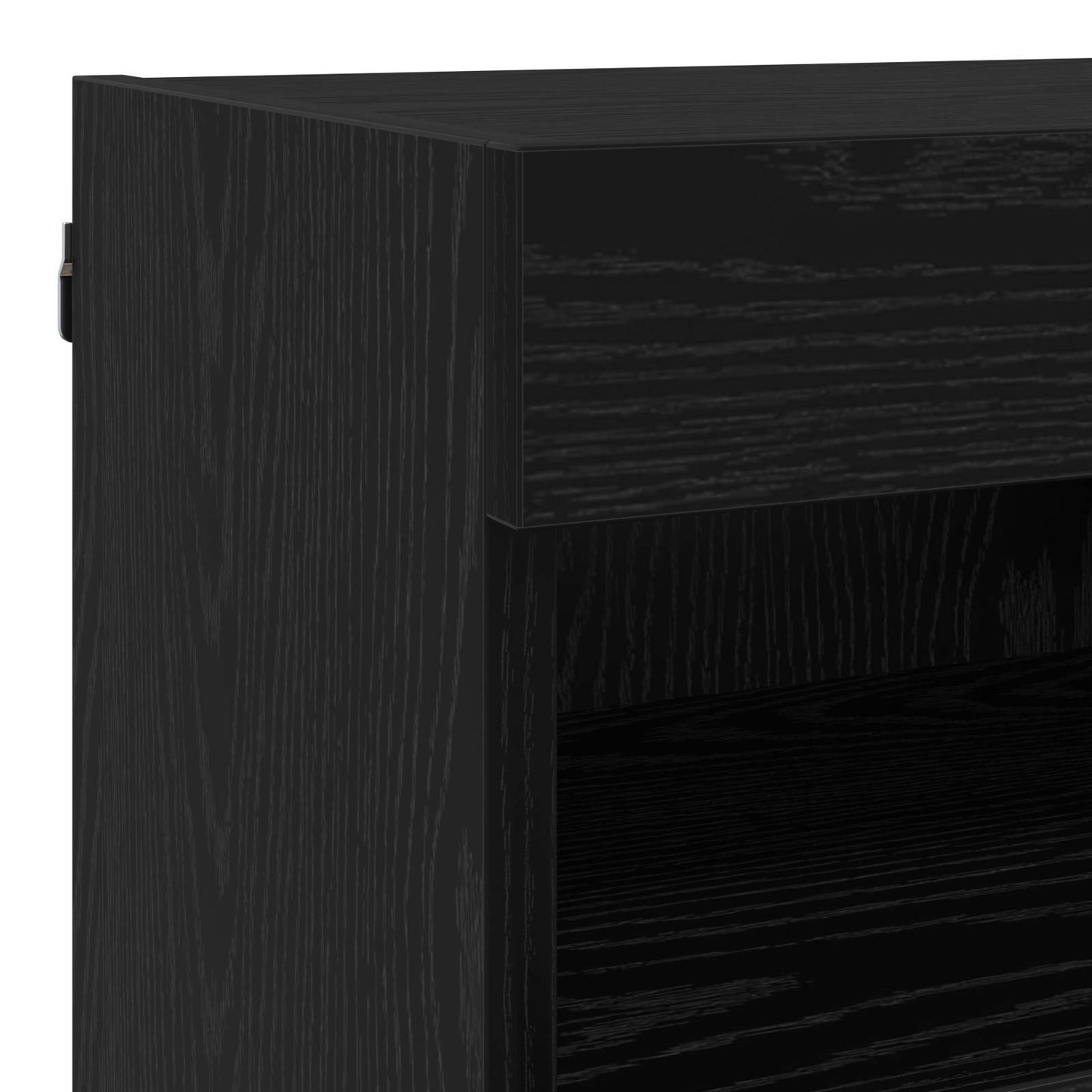 TV Wall Units with LED 5 pcs Black Oak Engineered Wood
