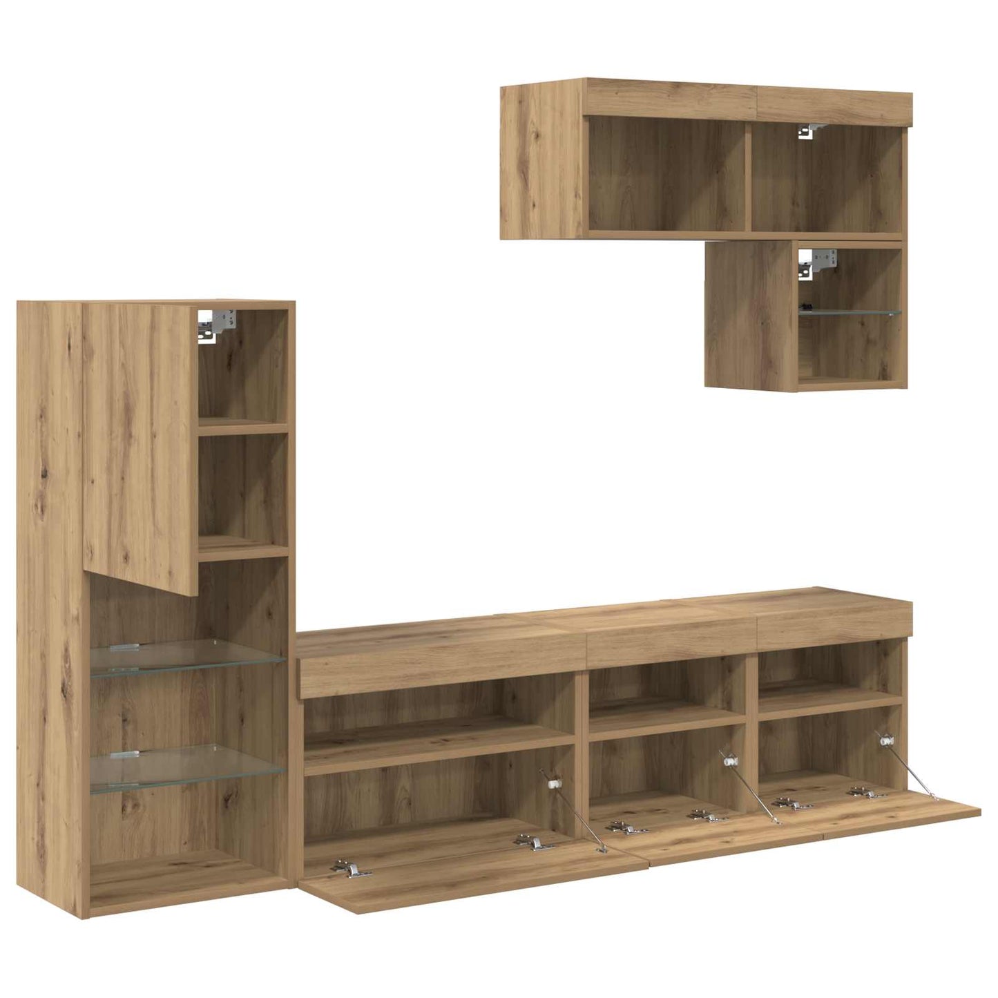TV Wall Units 6 pcs Artisan Oak Engineered Wood