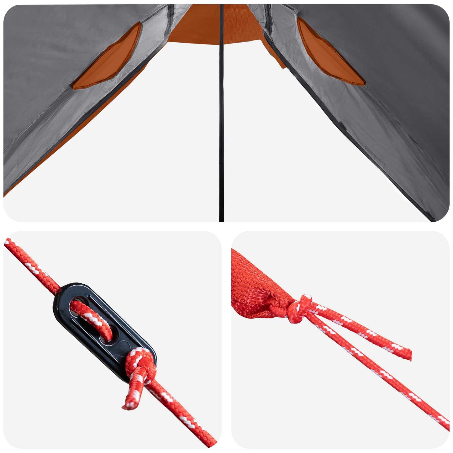 2-in-1 Rain Poncho with Hood 262 x 126 x 130 cm Grey and Orange