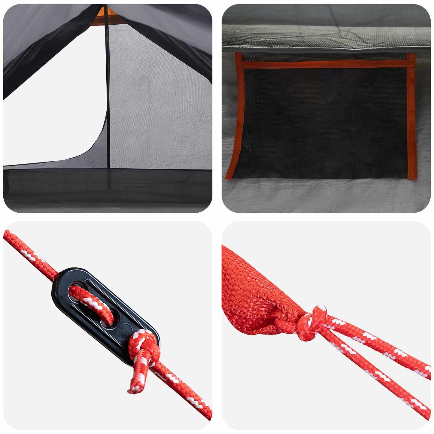 Backpacking Tent Grey and Orange 222 x 85 x 125 cm