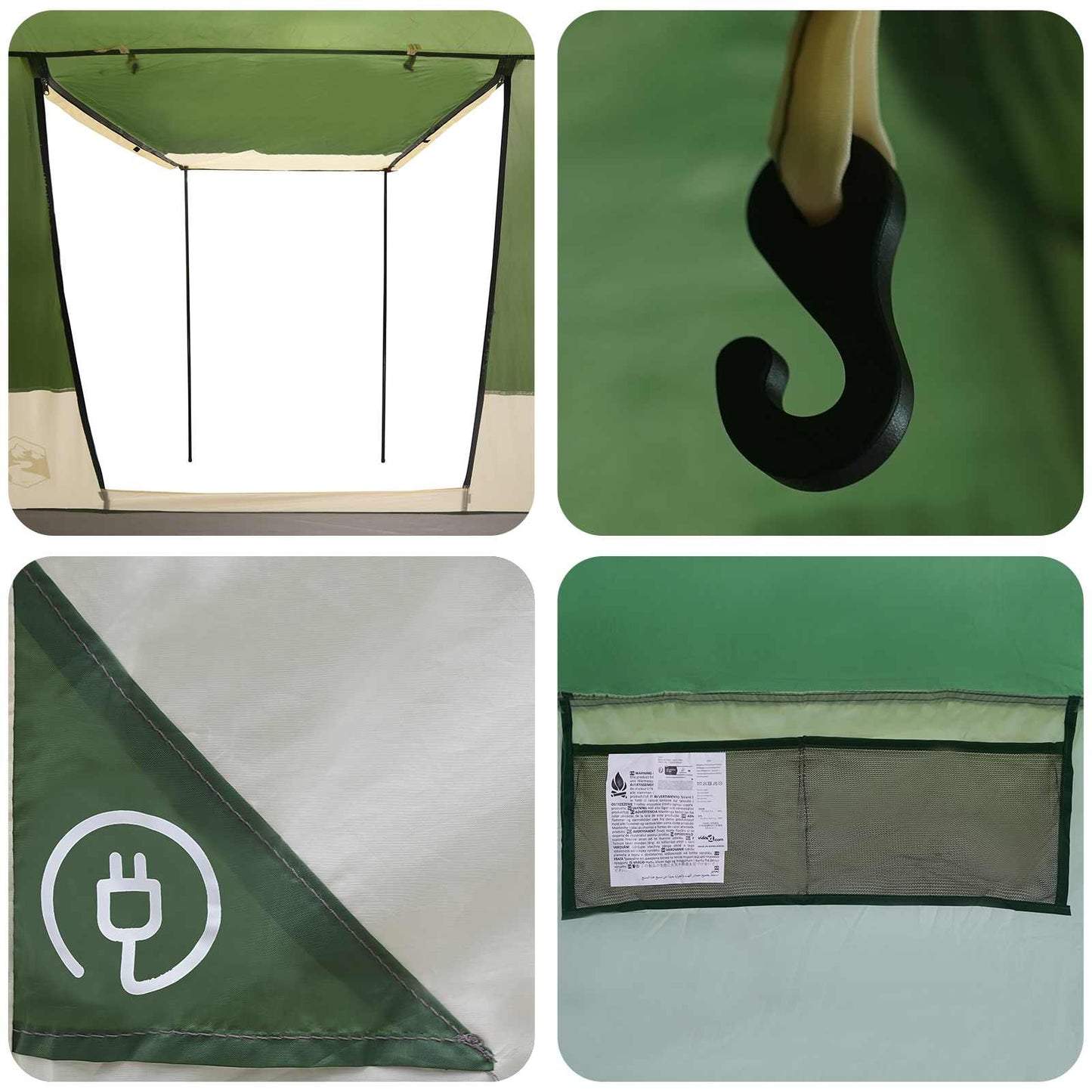 Party Tent 10-Person Green 185T Polyester with PU Coating