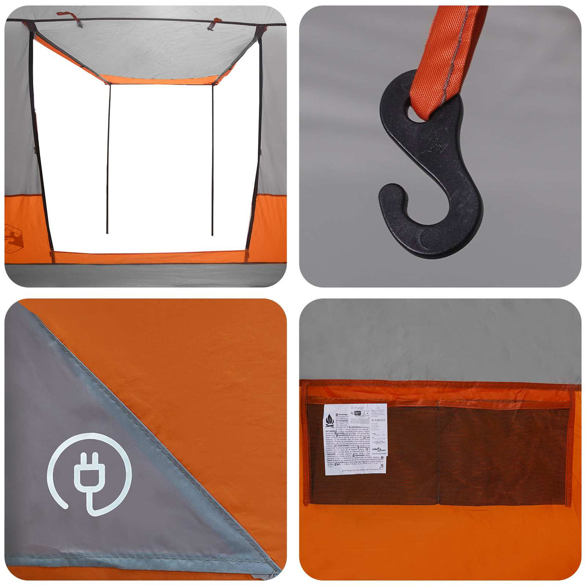 Party Tent 10-Person Grey and Orange