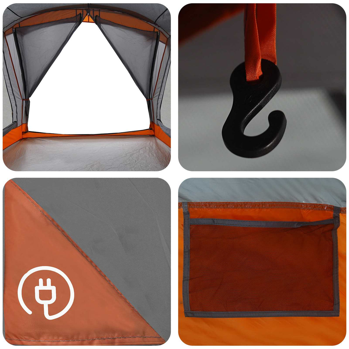Family Tent 14-Person Grey and Orange
