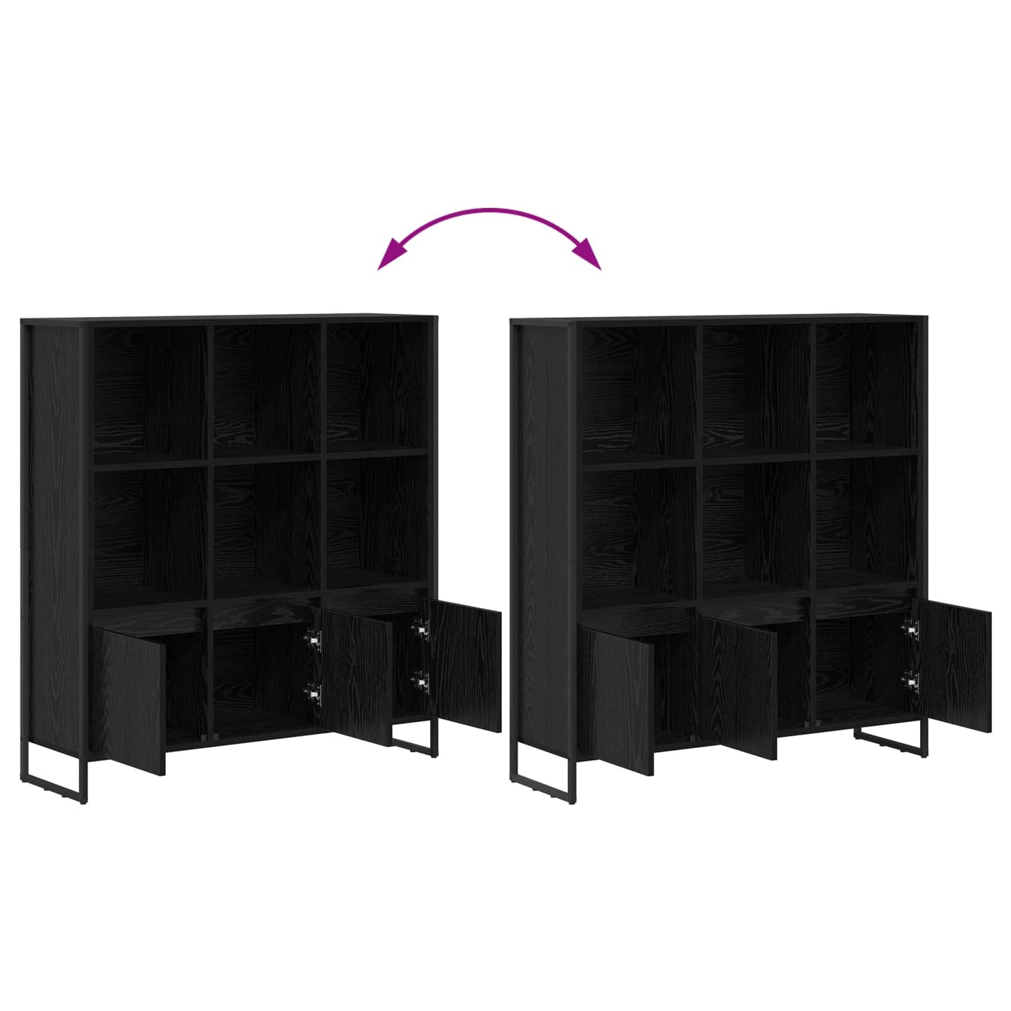 Book Cabinet 99.5 x 30 x 108 cm Engineered Wood Black Oak