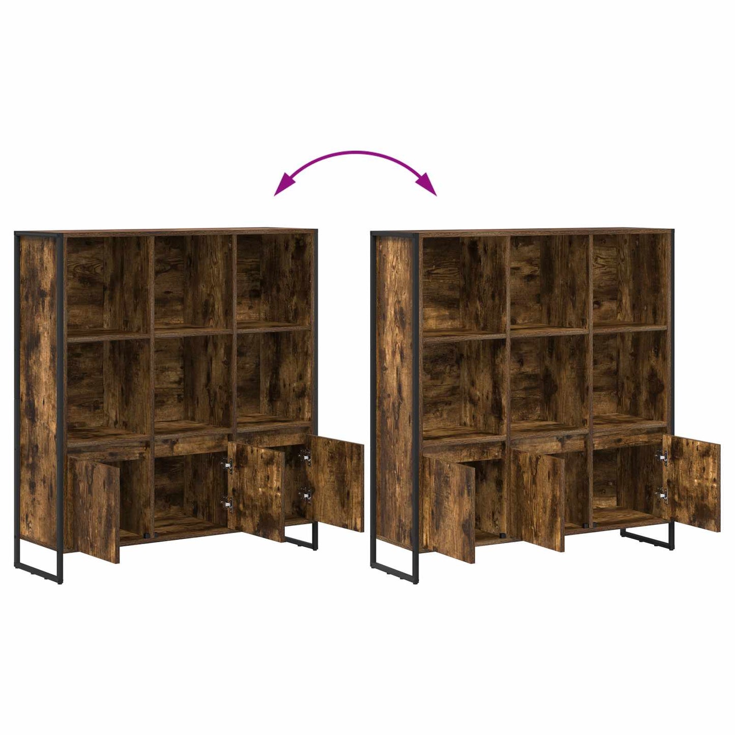 Book Cabinet 99.5 x 30 x 108 cm Engineered Wood Smoke Oak