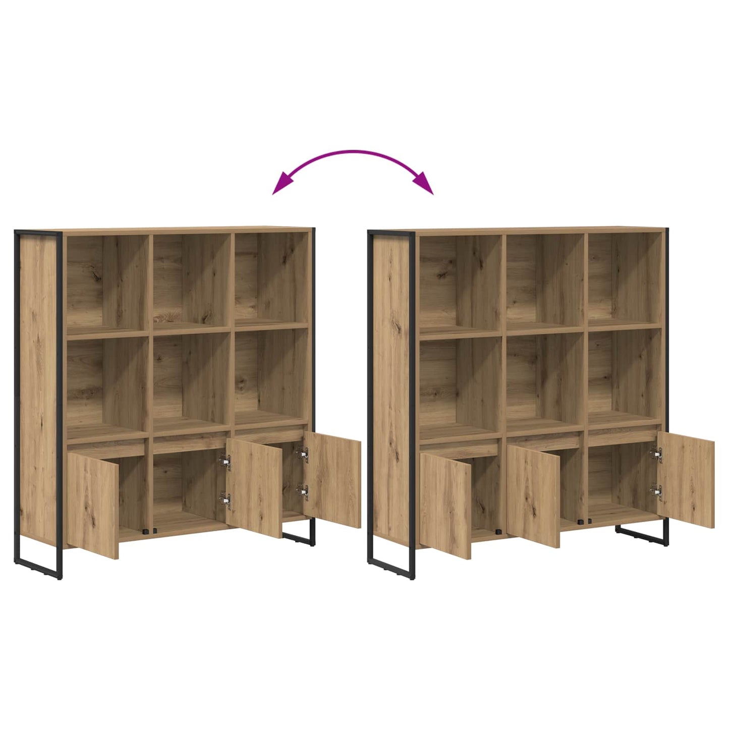 Book Cabinet 99.5 x 30 x 108 cm Engineered Wood Artisian Oak