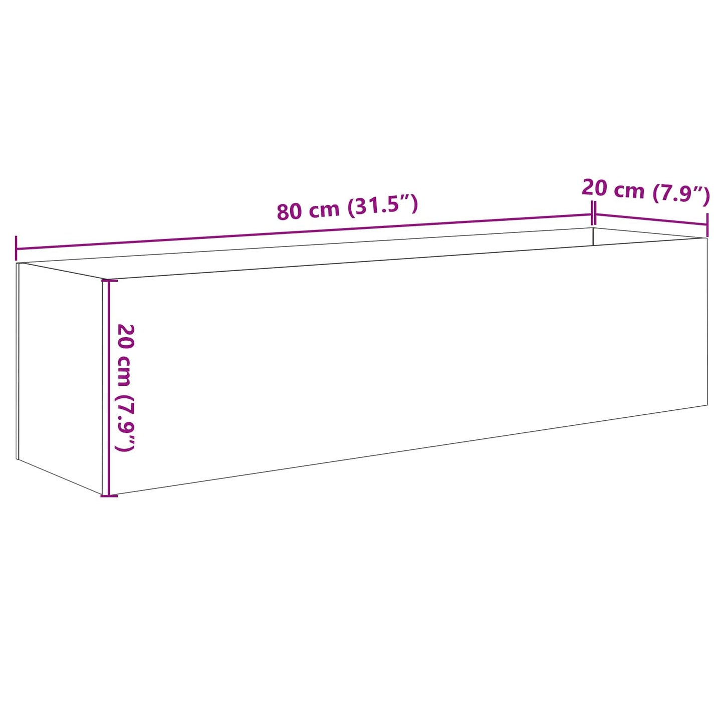 Aquarium with Storage Transparent 80 x 20 x 20 cm Glass