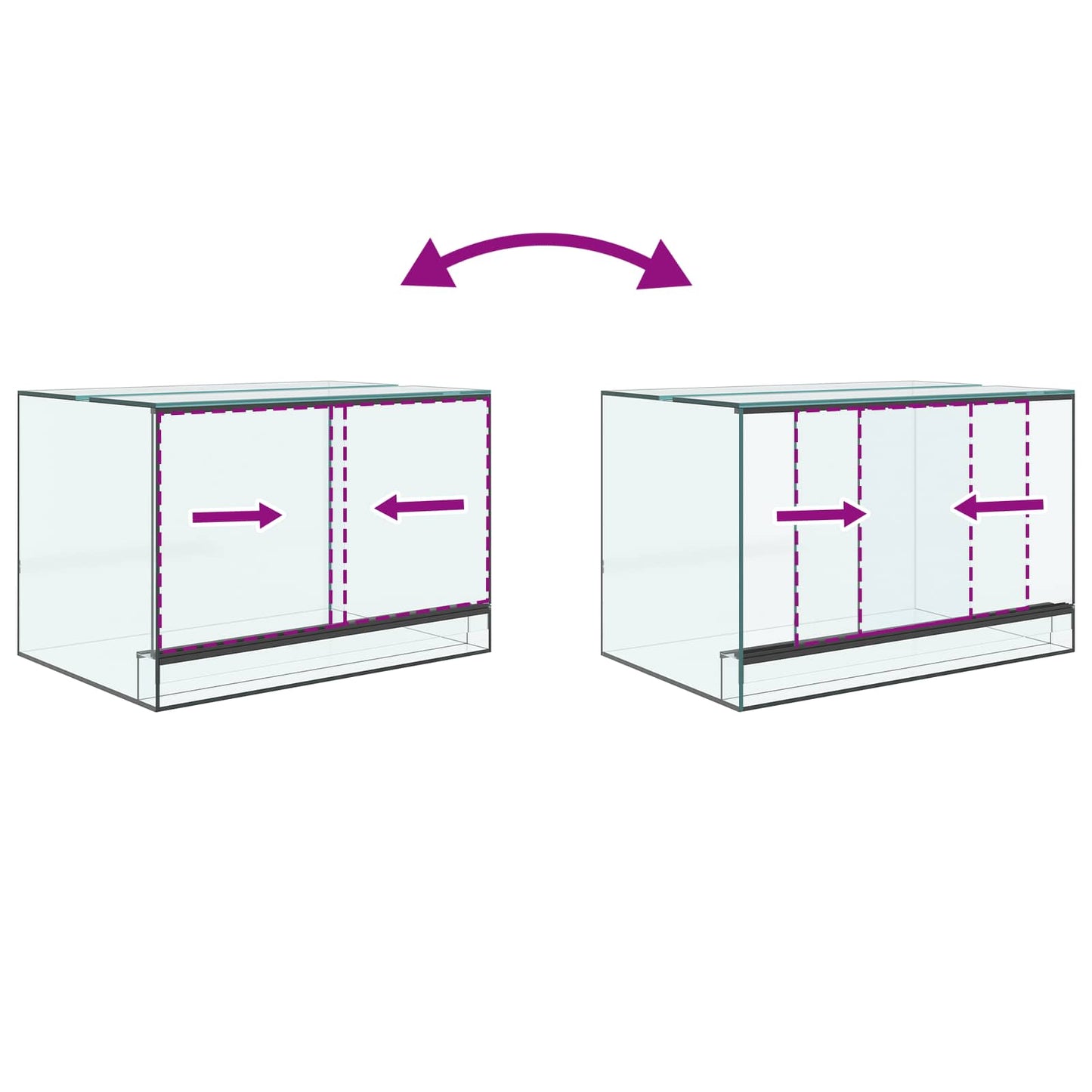 Terrarium with Storage Transparent 60 x 40 x 40 cm Glass