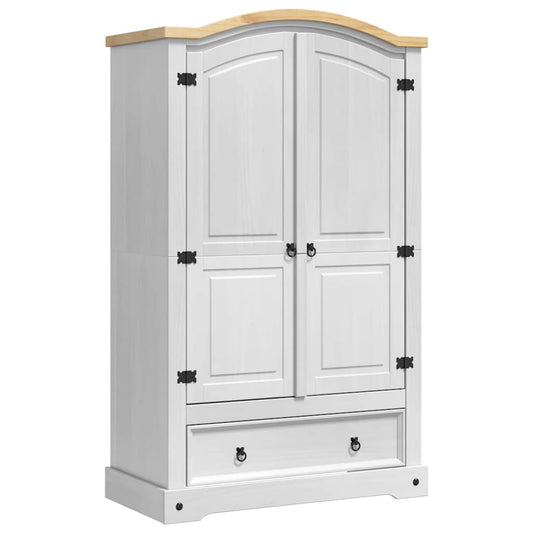 Wardrobe CORONA White 101 x 52 x 170 cm Solid Pine Wood