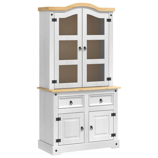 Sideboard CORONA White 100 x 48.5 x 179 cm Solid Pine Wood
