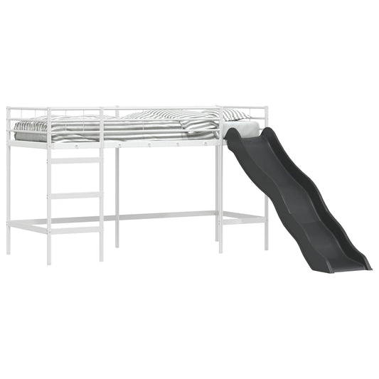 Kids'Loft Bed Frame with Slide White and Anthracite