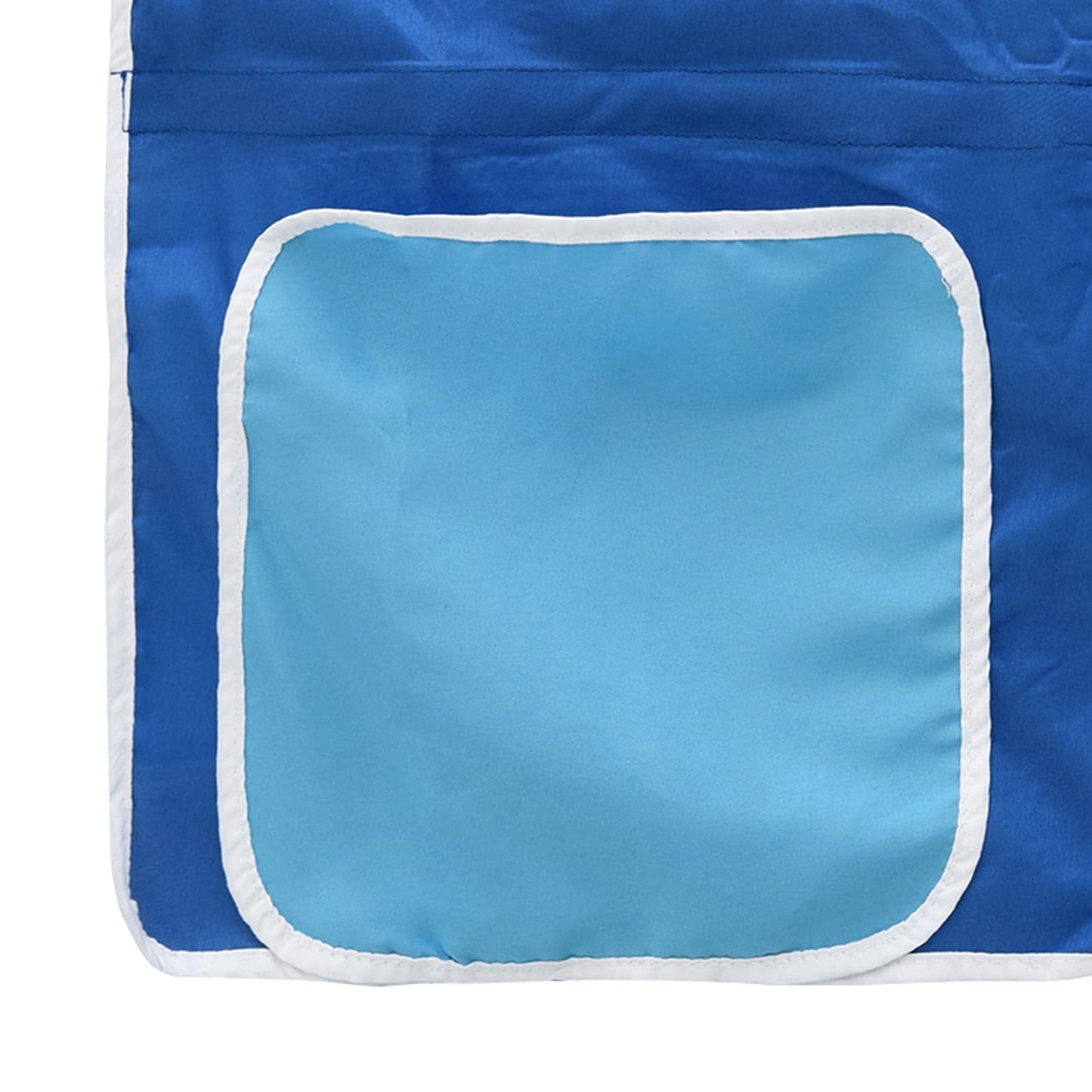 Kids'Bunk Bed Frame with Curtains White and Blue 107 x 203 cm