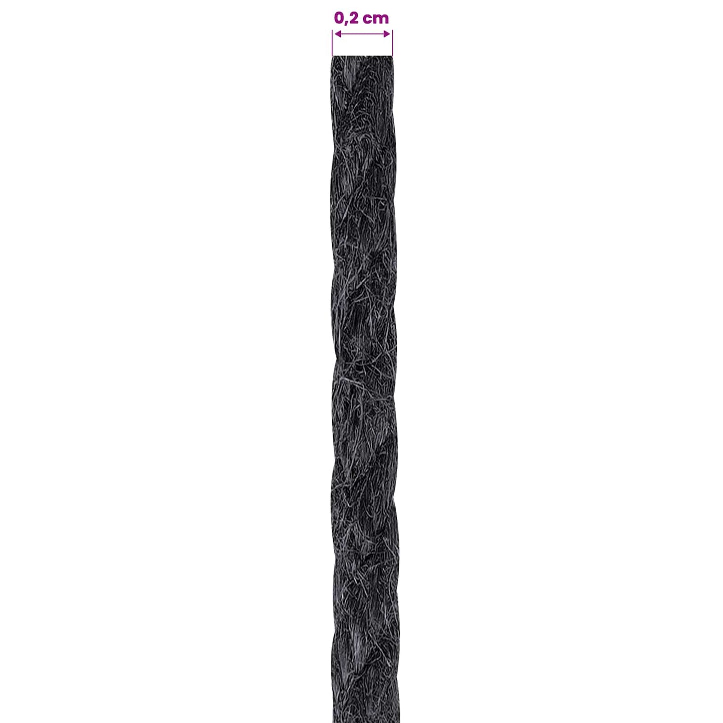 Jute Twine 2 pcs 2 mm Black 100% Tossa jute