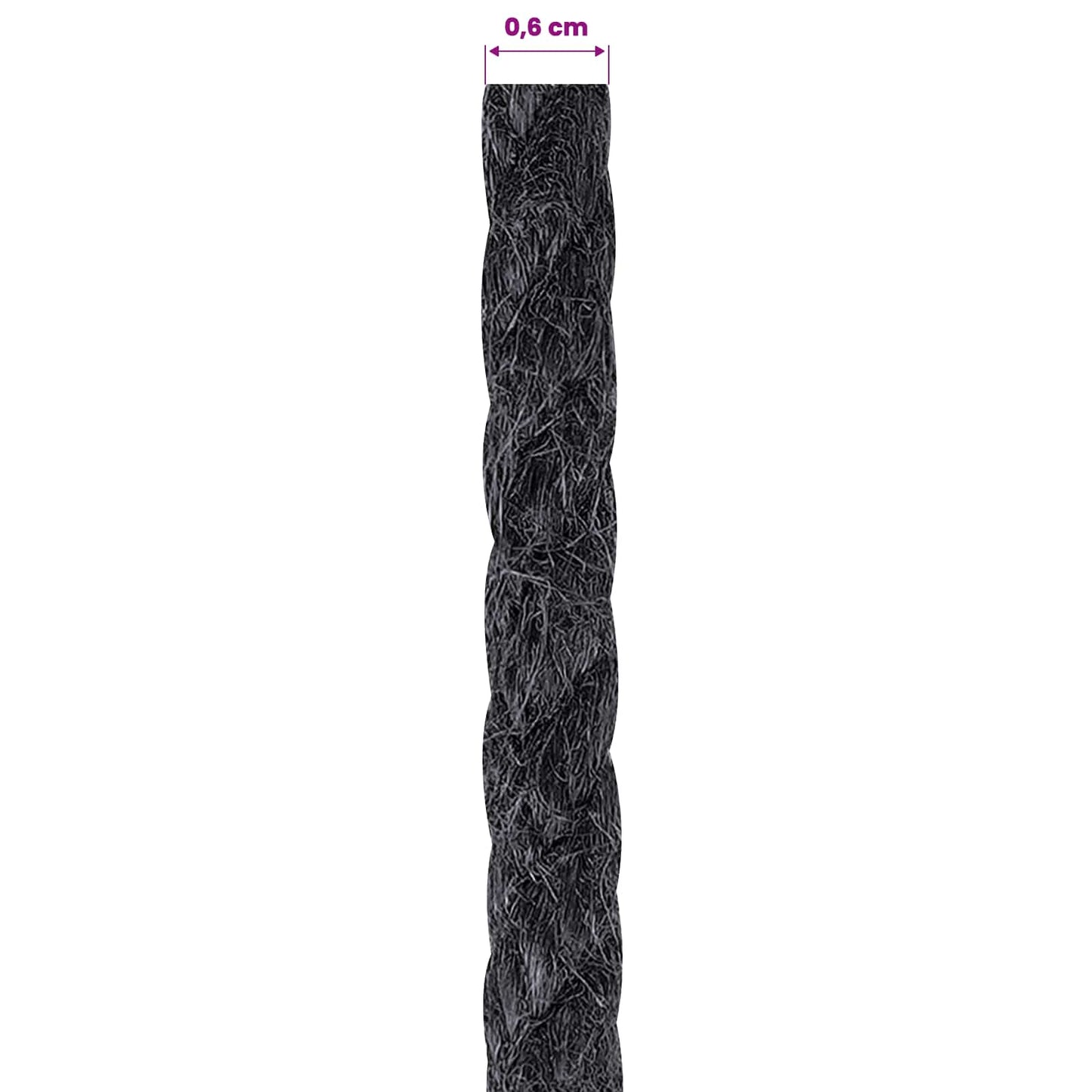 Jute Rope 6 mm Black 100% Tossa jute