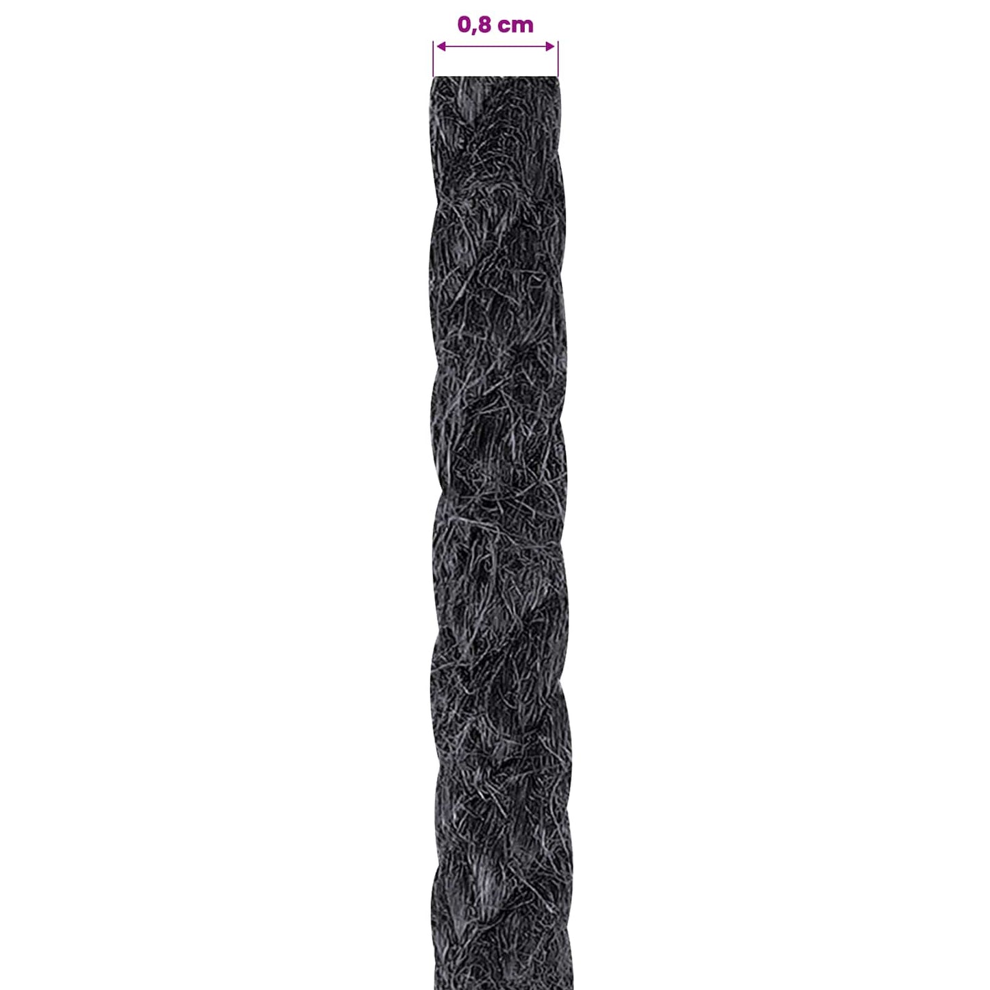 Jute Rope 8 mm Black 100% Tossa jute