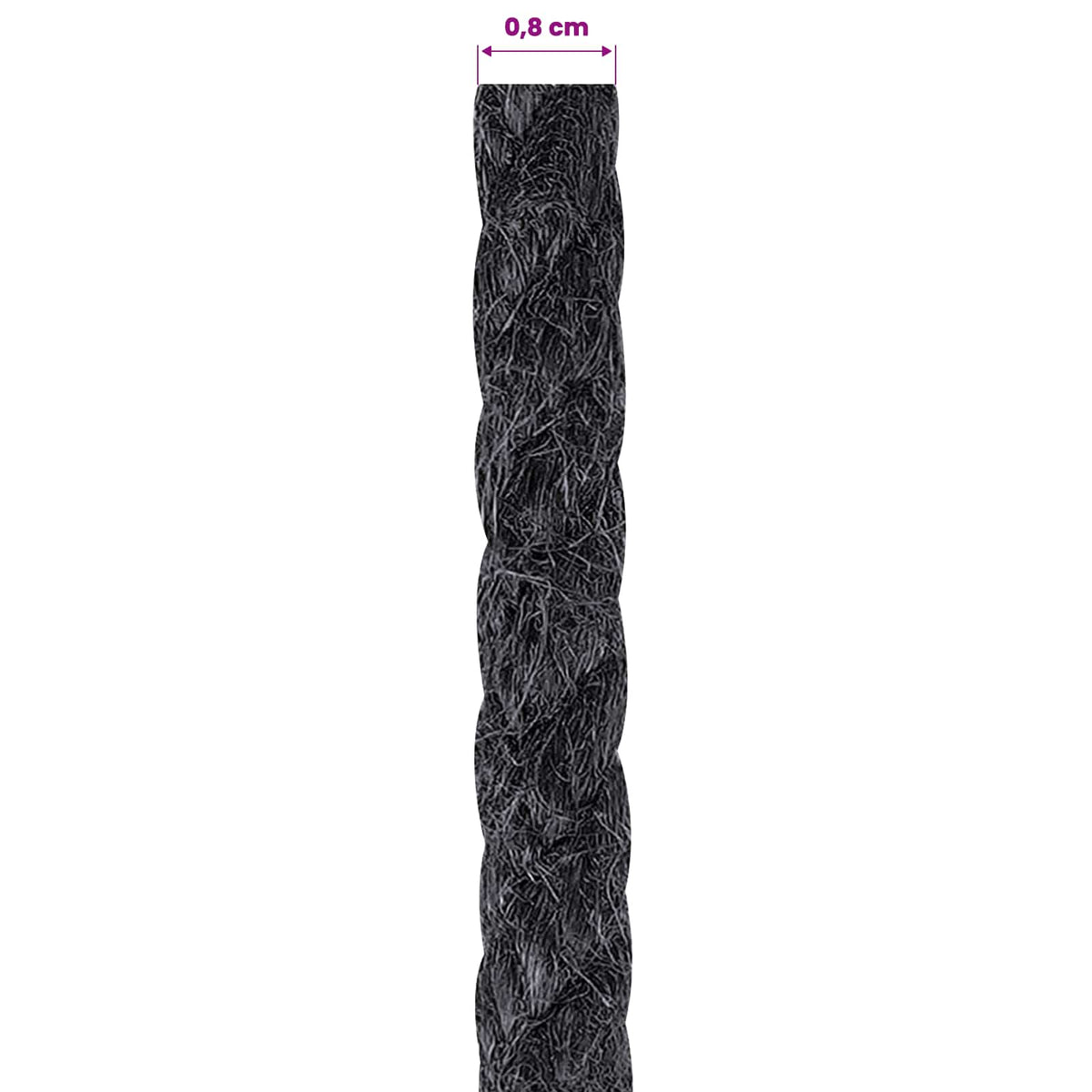 Jute Rope 80 mm 100 m Black 100% Tossa jute