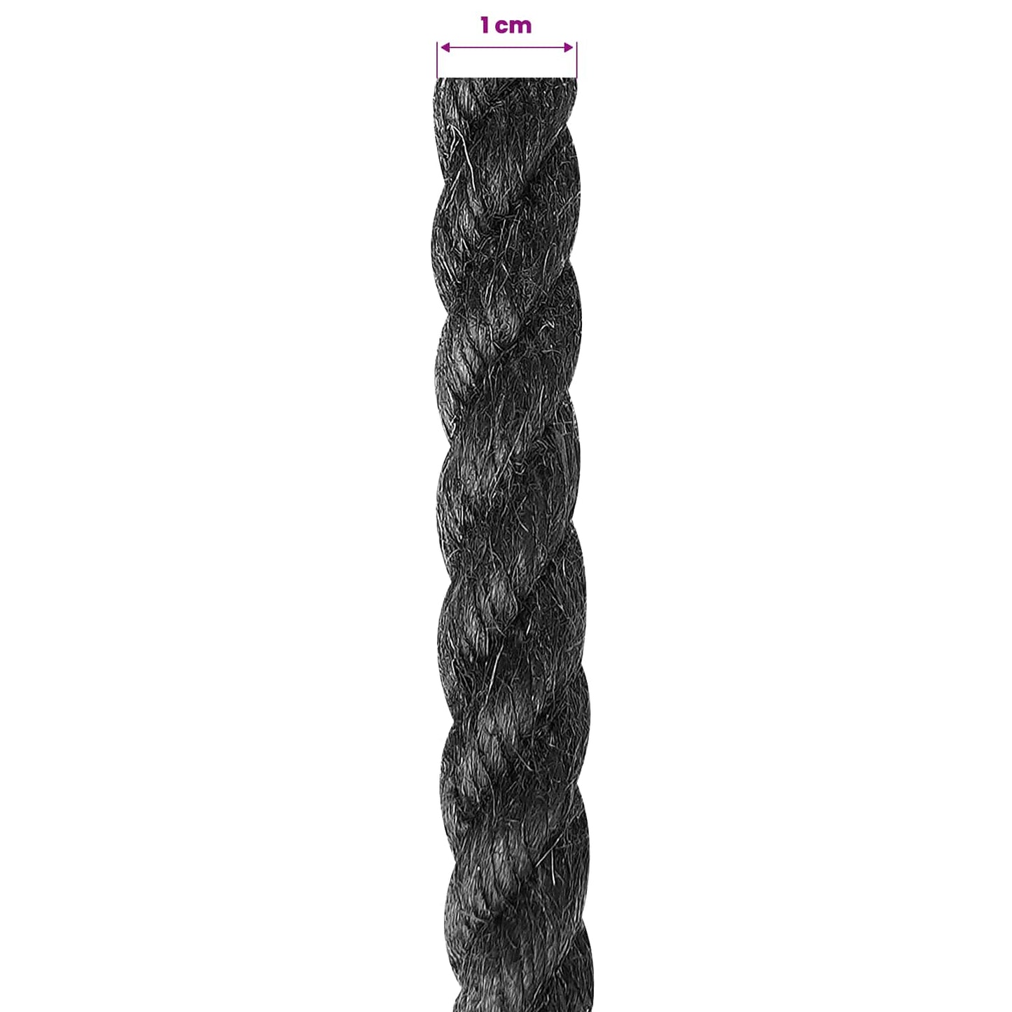 Jute Rope 10 mm Black 100% Tossa jute
