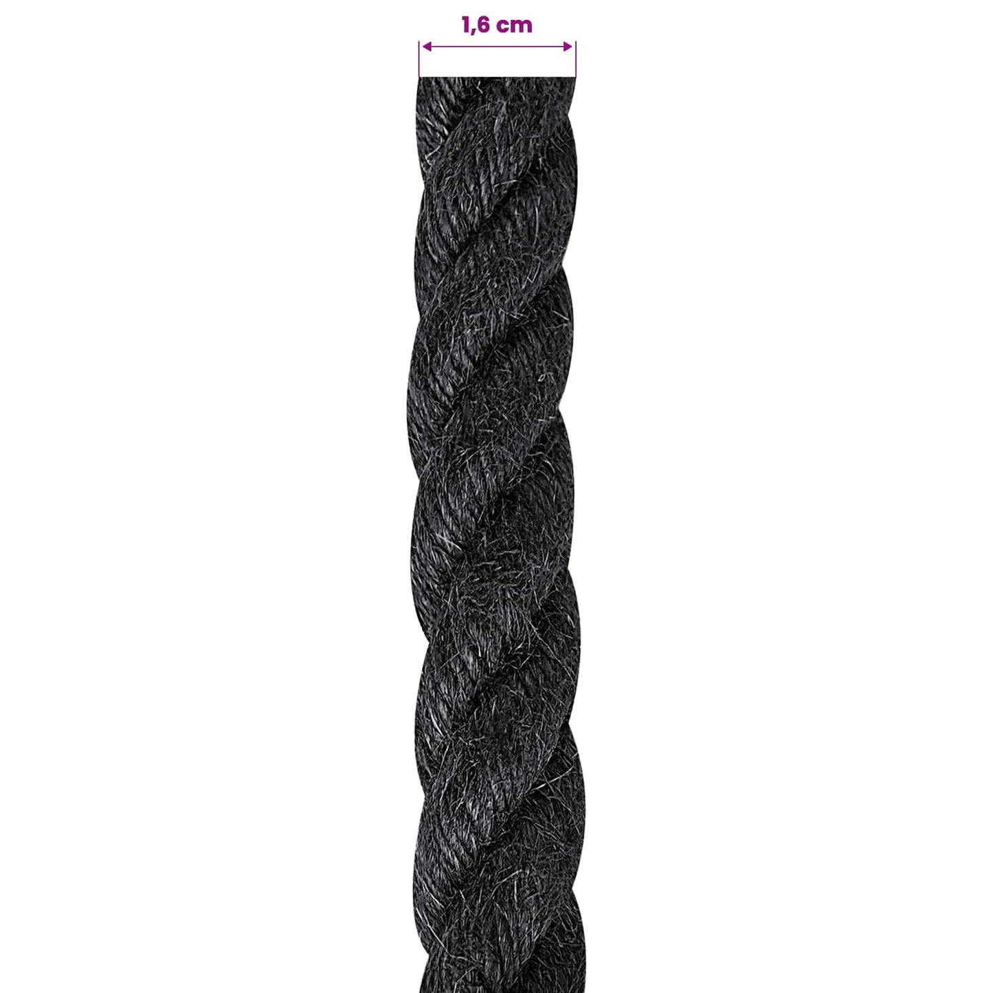 Jute Rope 16 mm Black 100% Tossa jute