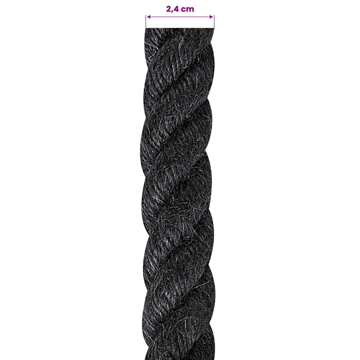 Jute Rope 24 mm Black 100% Tossa jute
