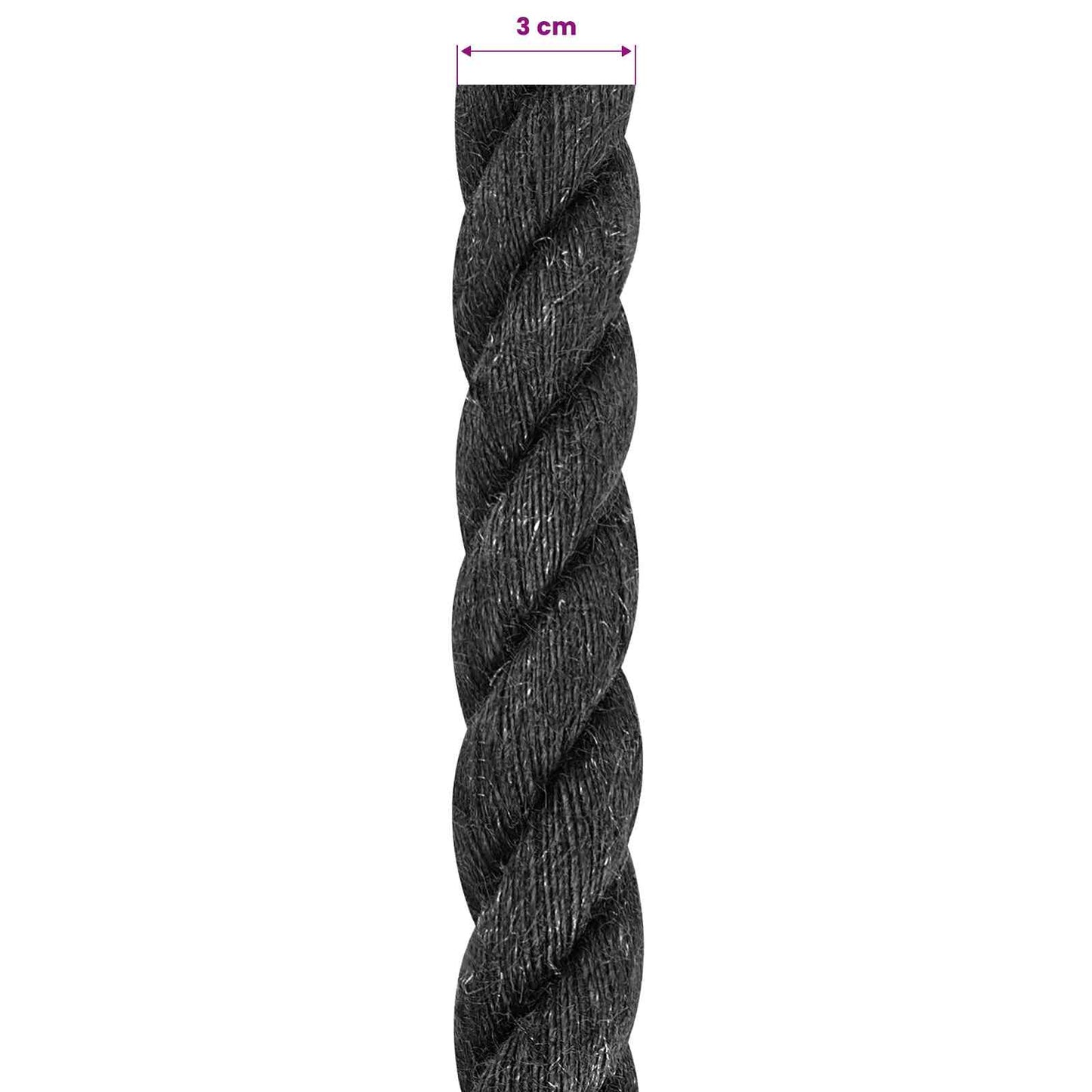 Jute Rope 30 mm Black 100% Tossa jute