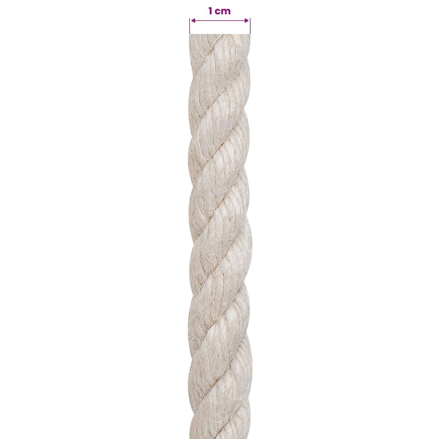 Jute Rope 10 mm White 100% Tossa jute
