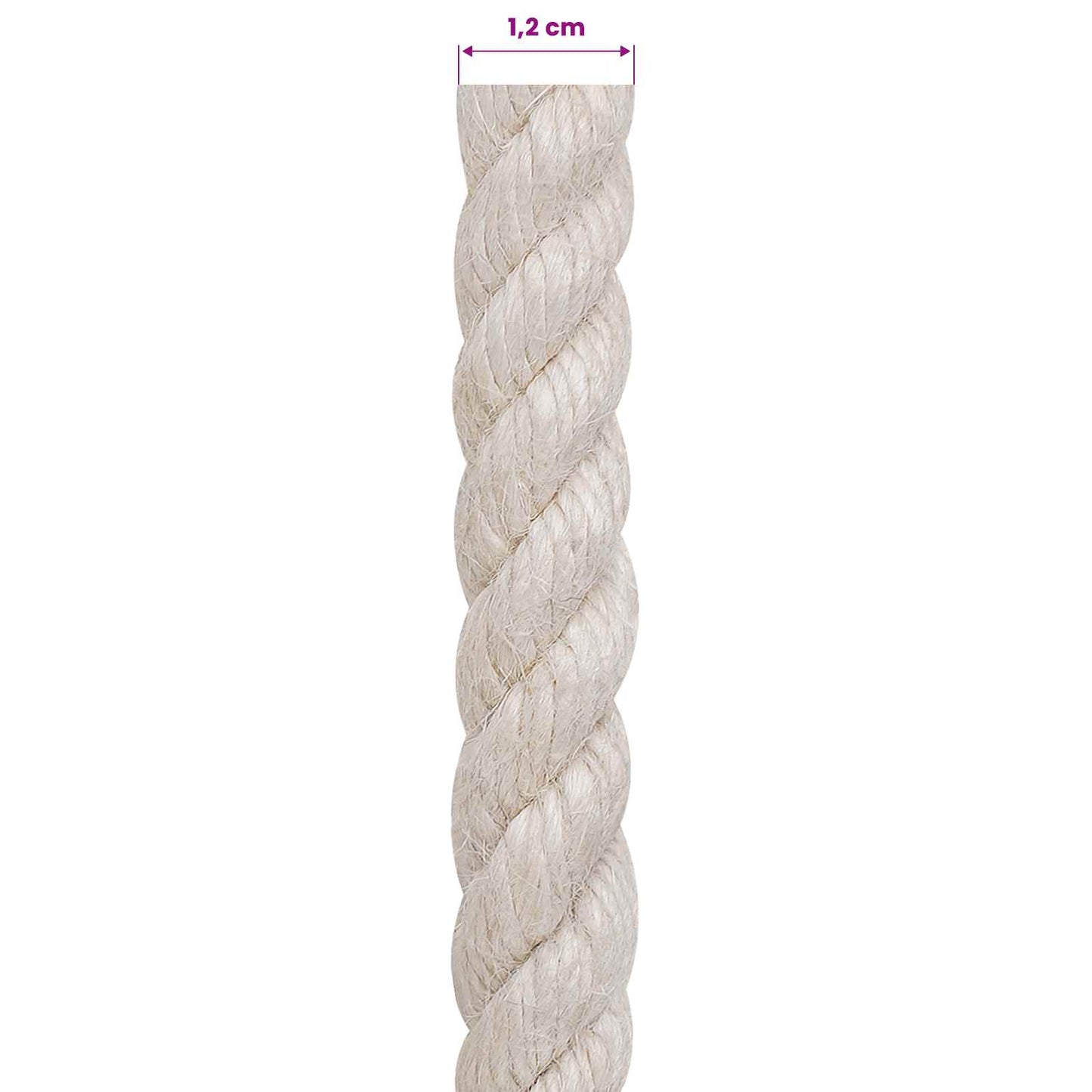 Jute Rope 12 mm White 100% Tossa jute