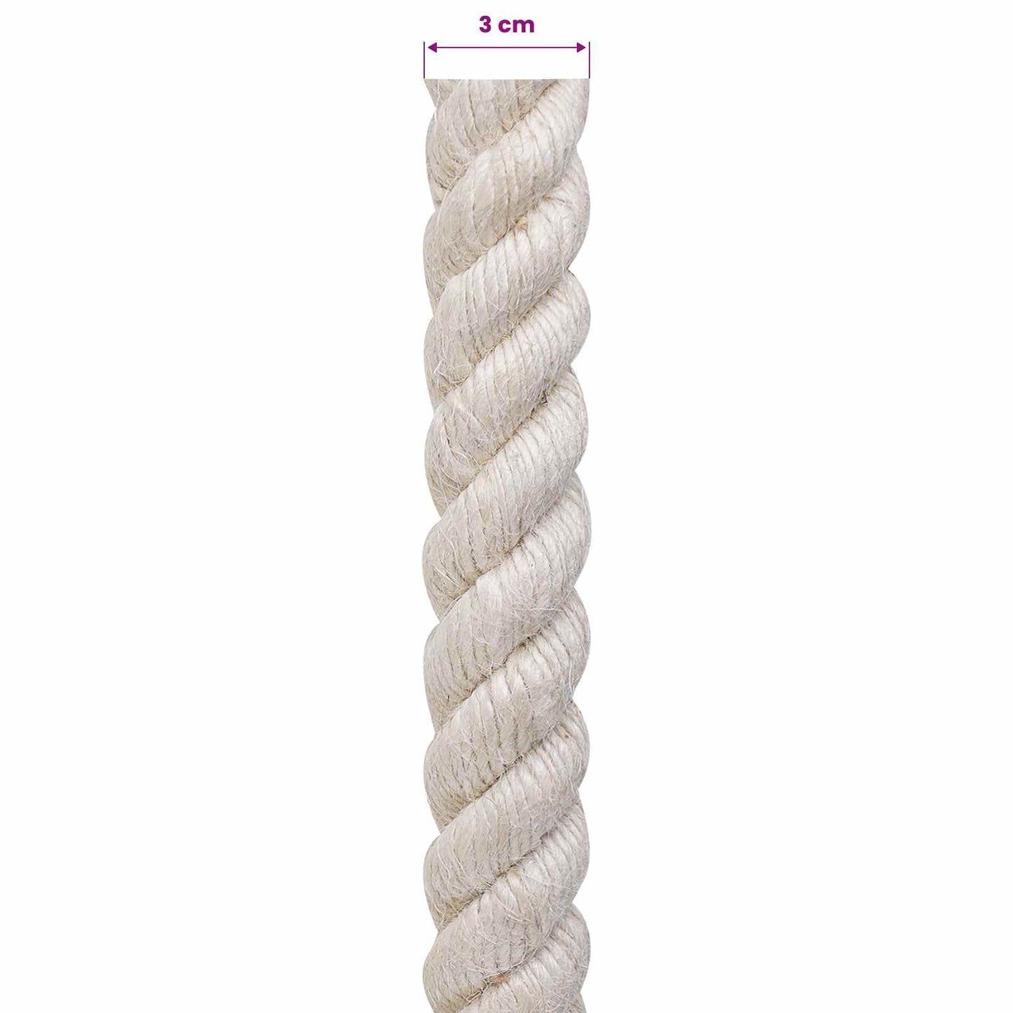 Jute Rope 30 White 100% Tossa jute