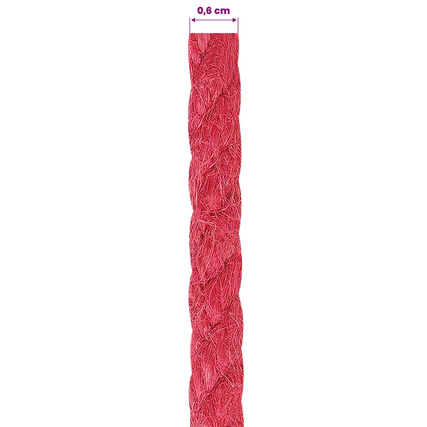 Jute Rope 6 mm Red 100% Tossa jute