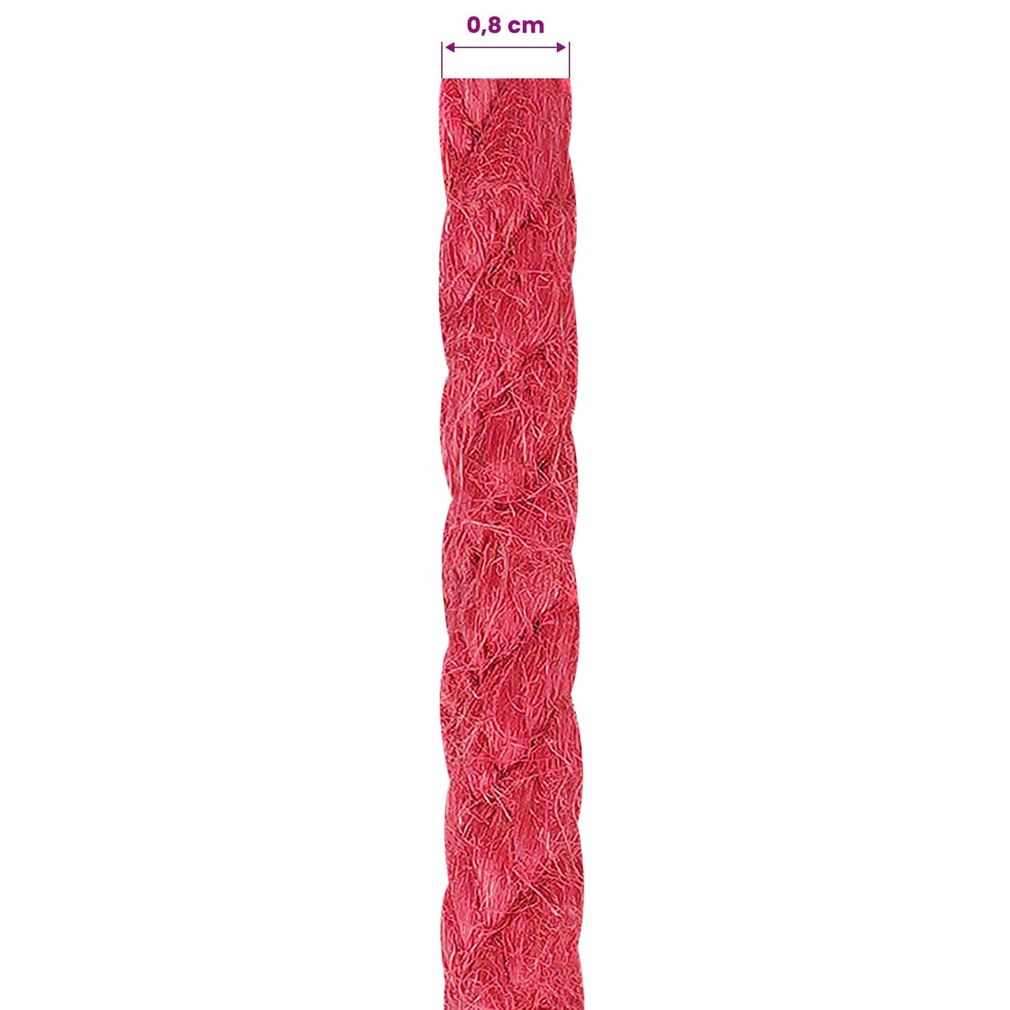 Jute Rope 8 mm Red 100% Tossa jute
