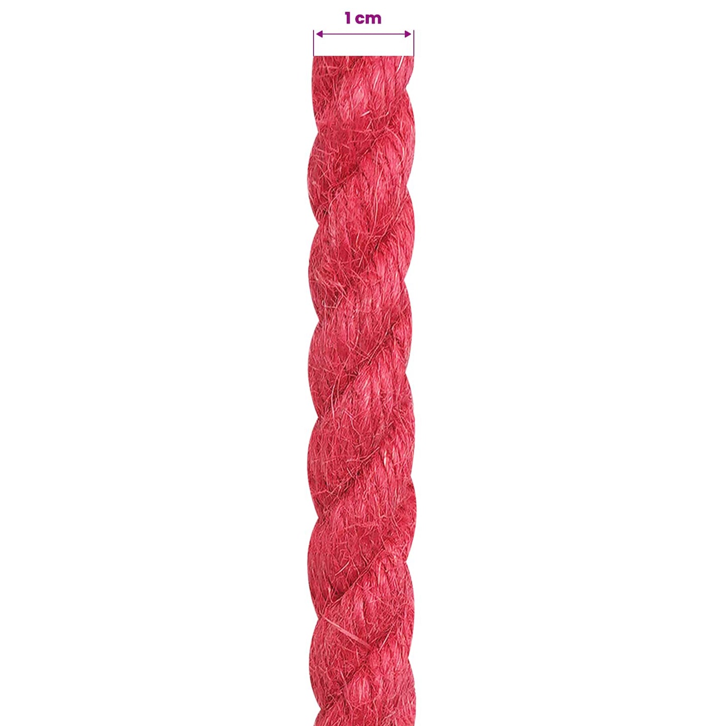 Jute Rope 10 mm Red 100% Tossa jute
