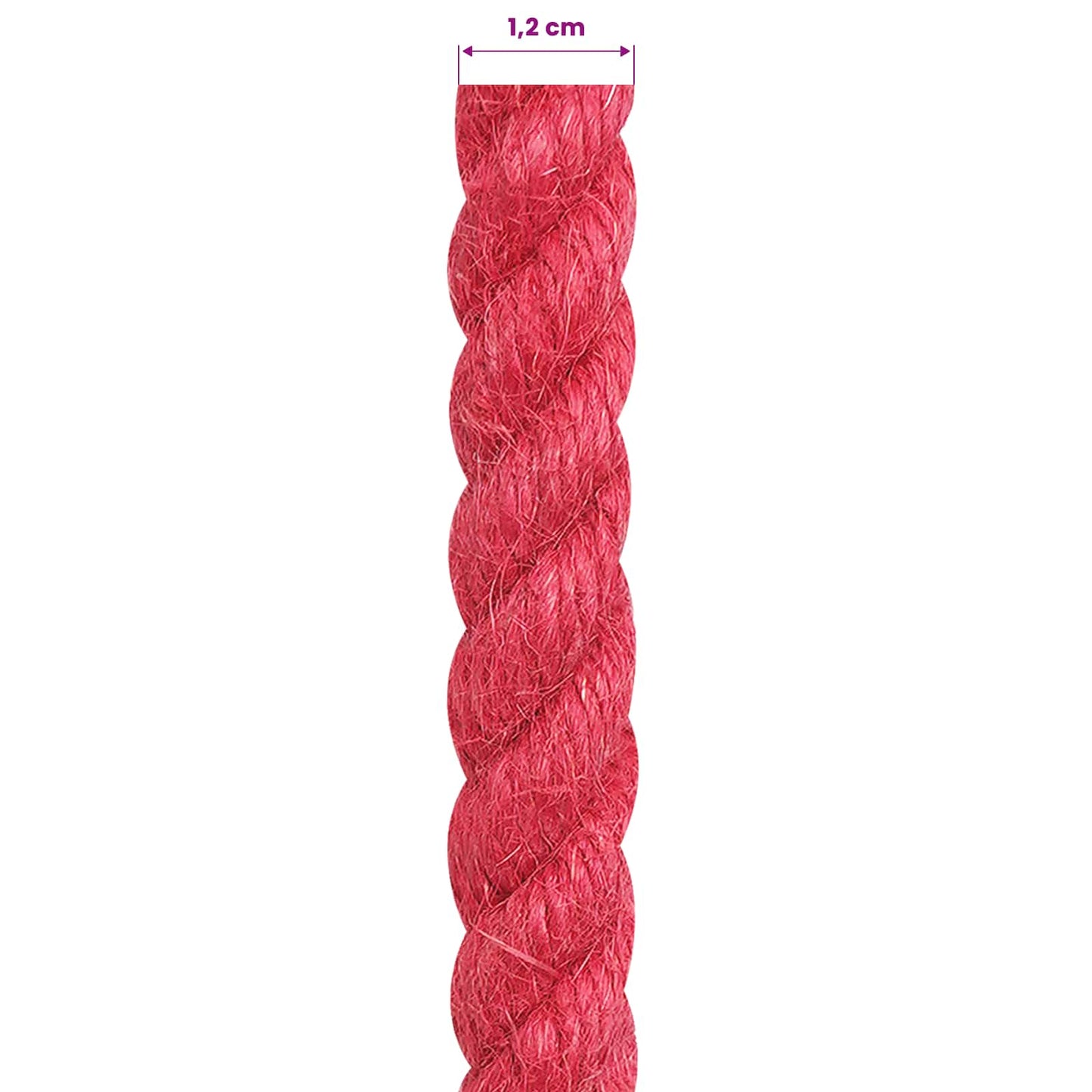 Jute Rope 12 mm Red 100% Tossa jute