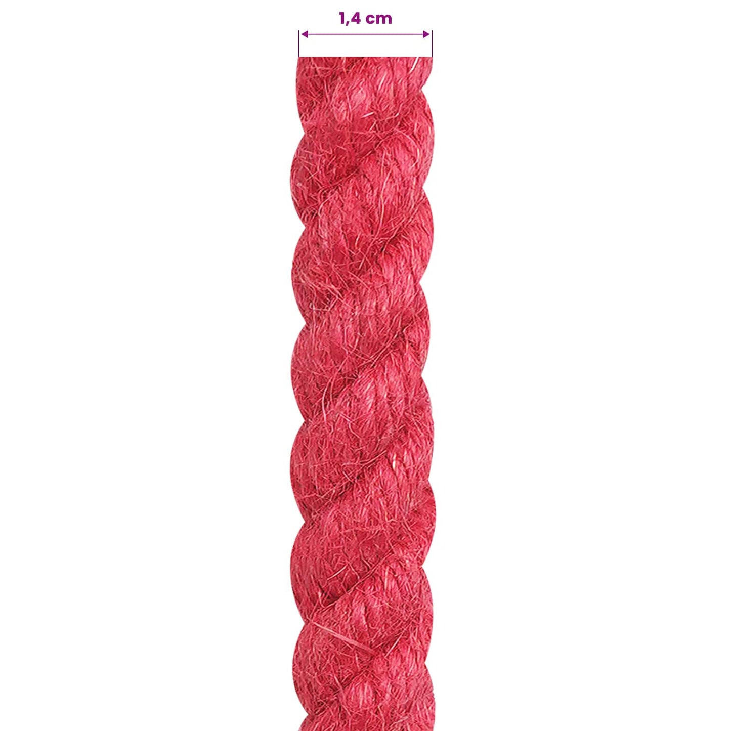 Jute Rope 14 mm Red 100% Tossa jute