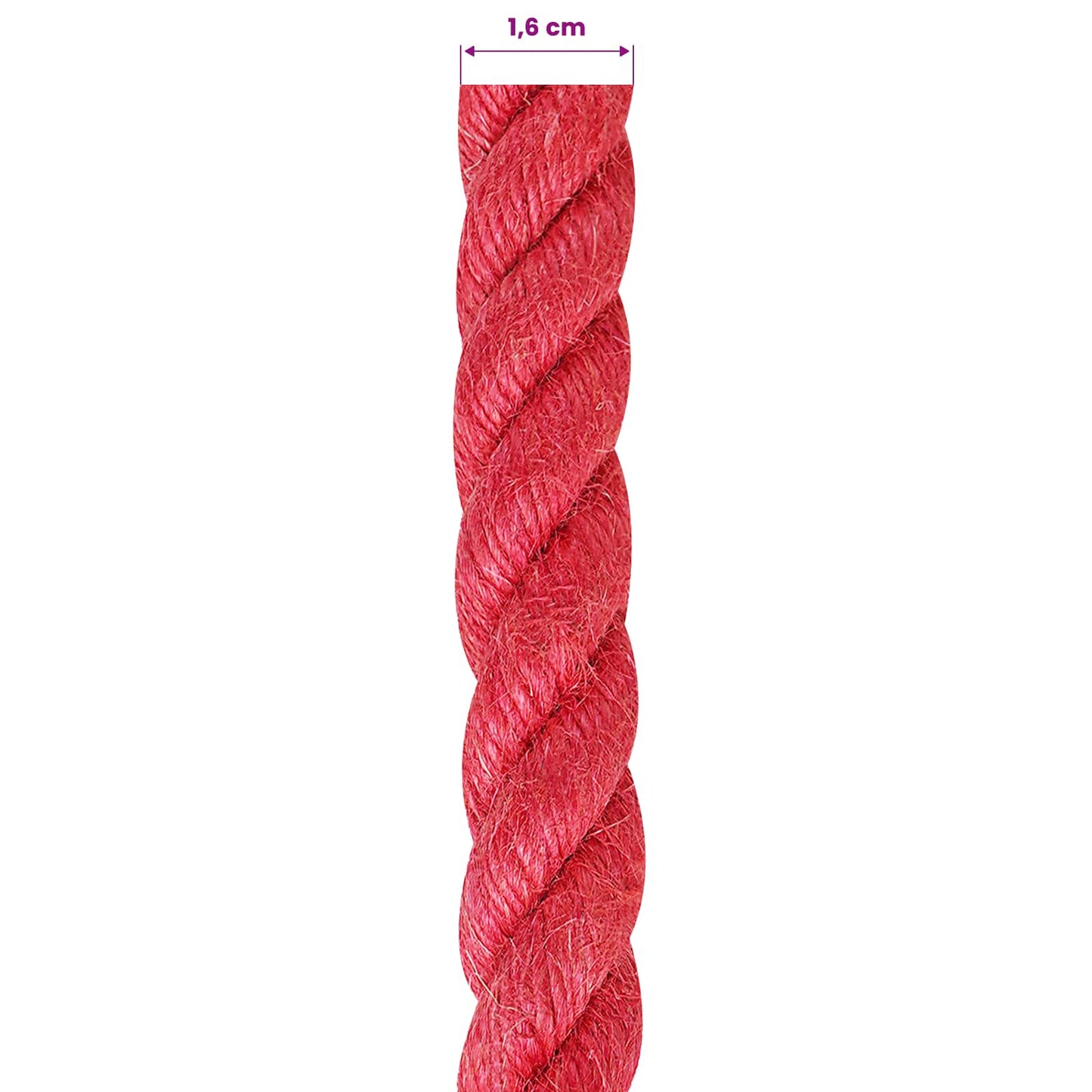 Jute Rope 16 mm Red 100% Tossa jute