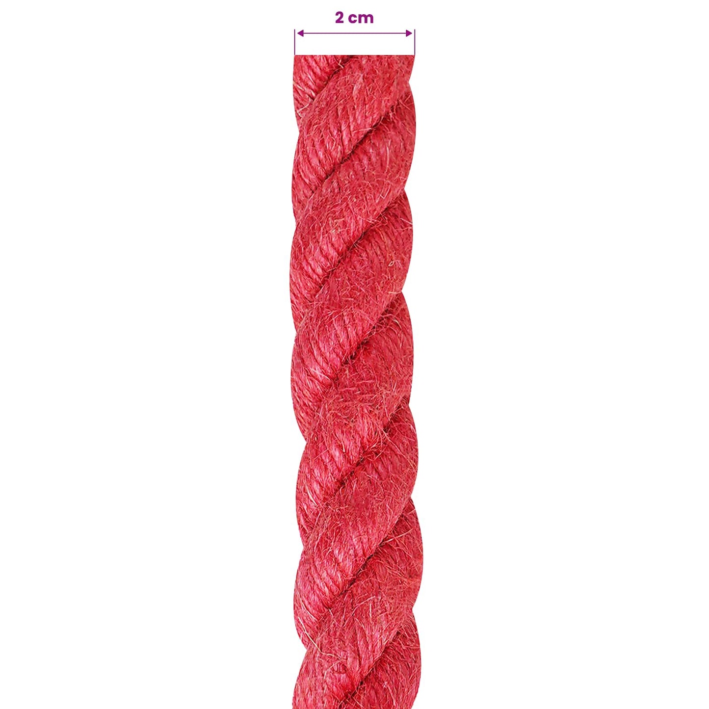 Jute Rope 20 mm Red 100% Tossa jute