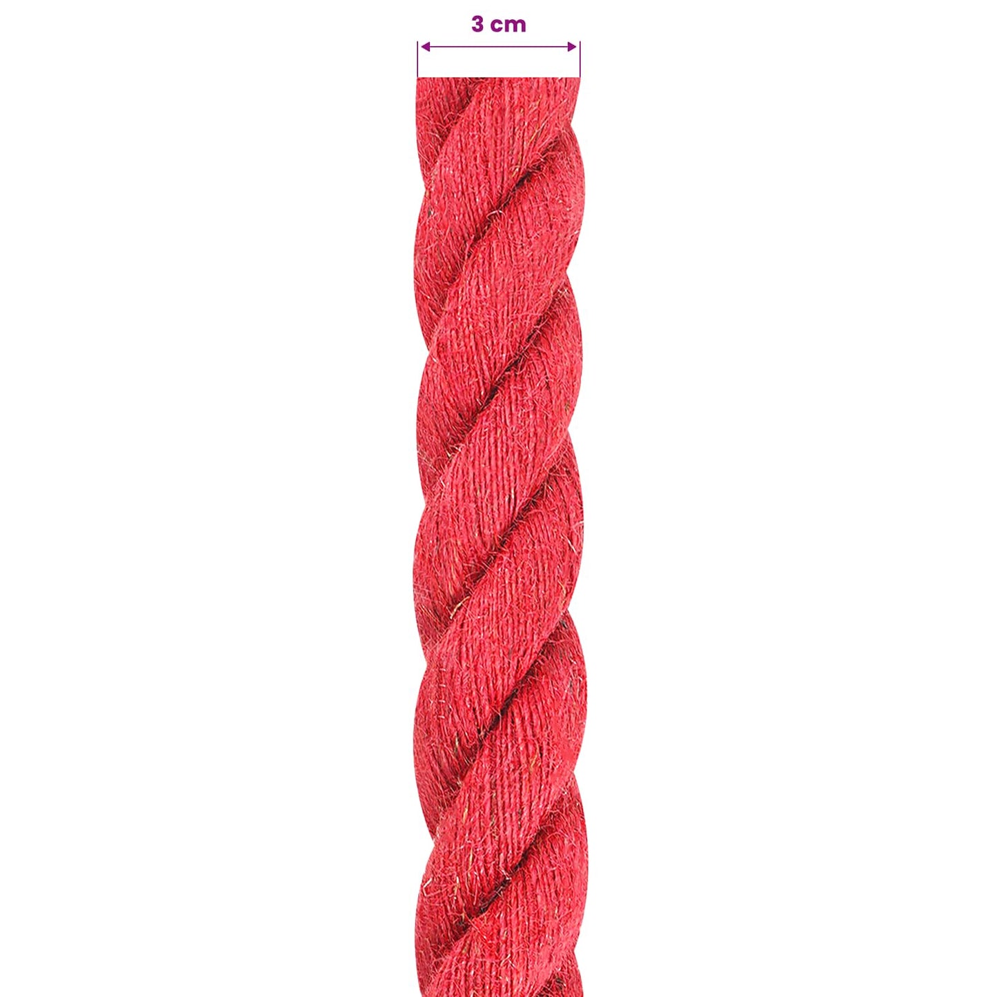 Jute Rope 30 mm Red 100% Tossa jute
