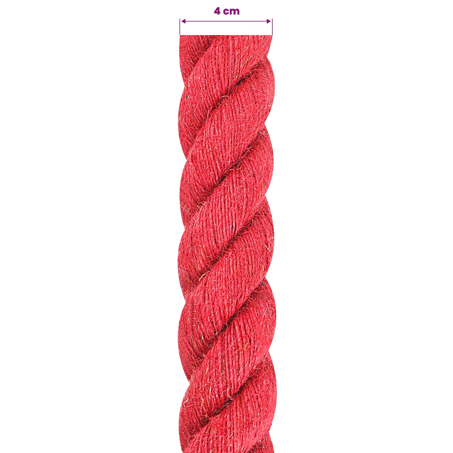 Jute Rope 40 mm Red 100% Tossa jute