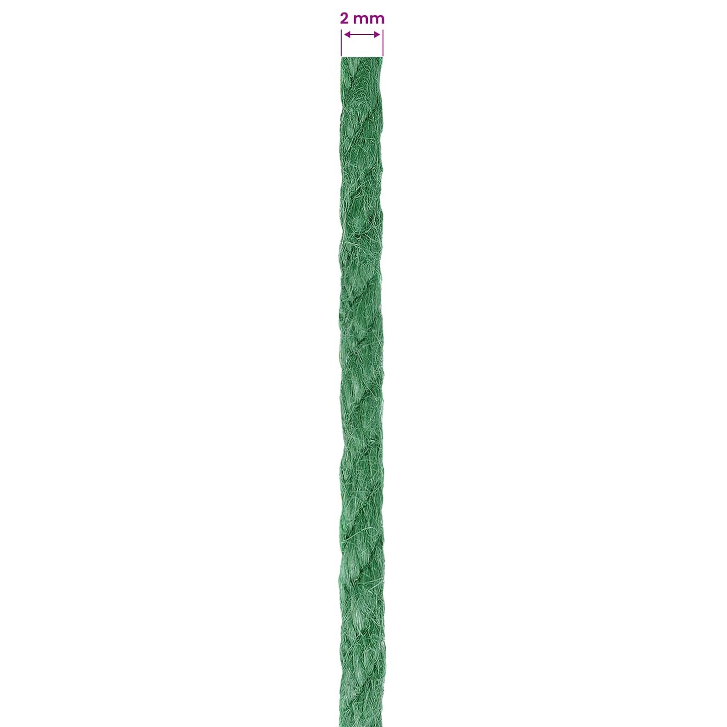 10 pcs 2 mm Green 100% Tossa jute