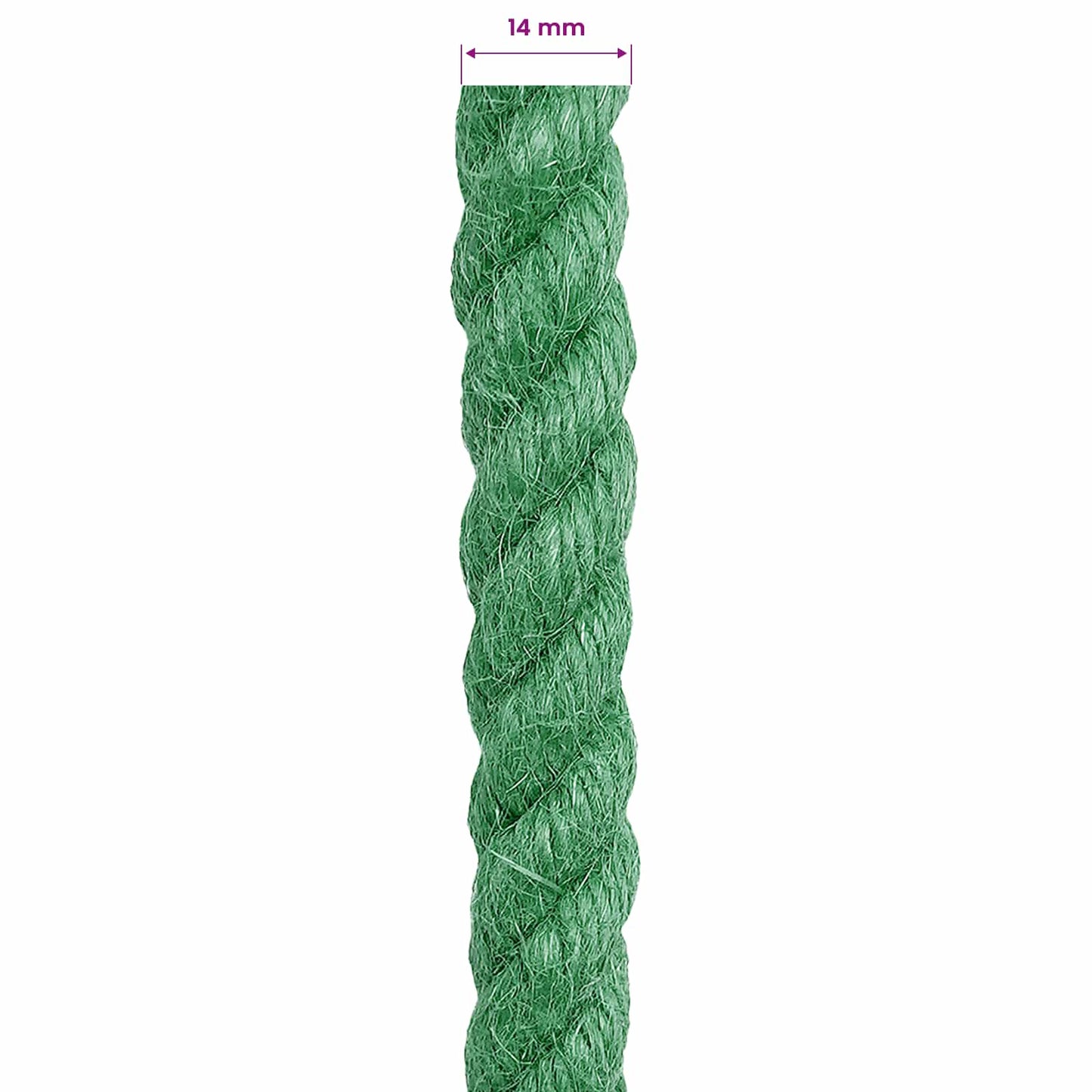 Jute Rope 14 mm Green 100% Tossa jute