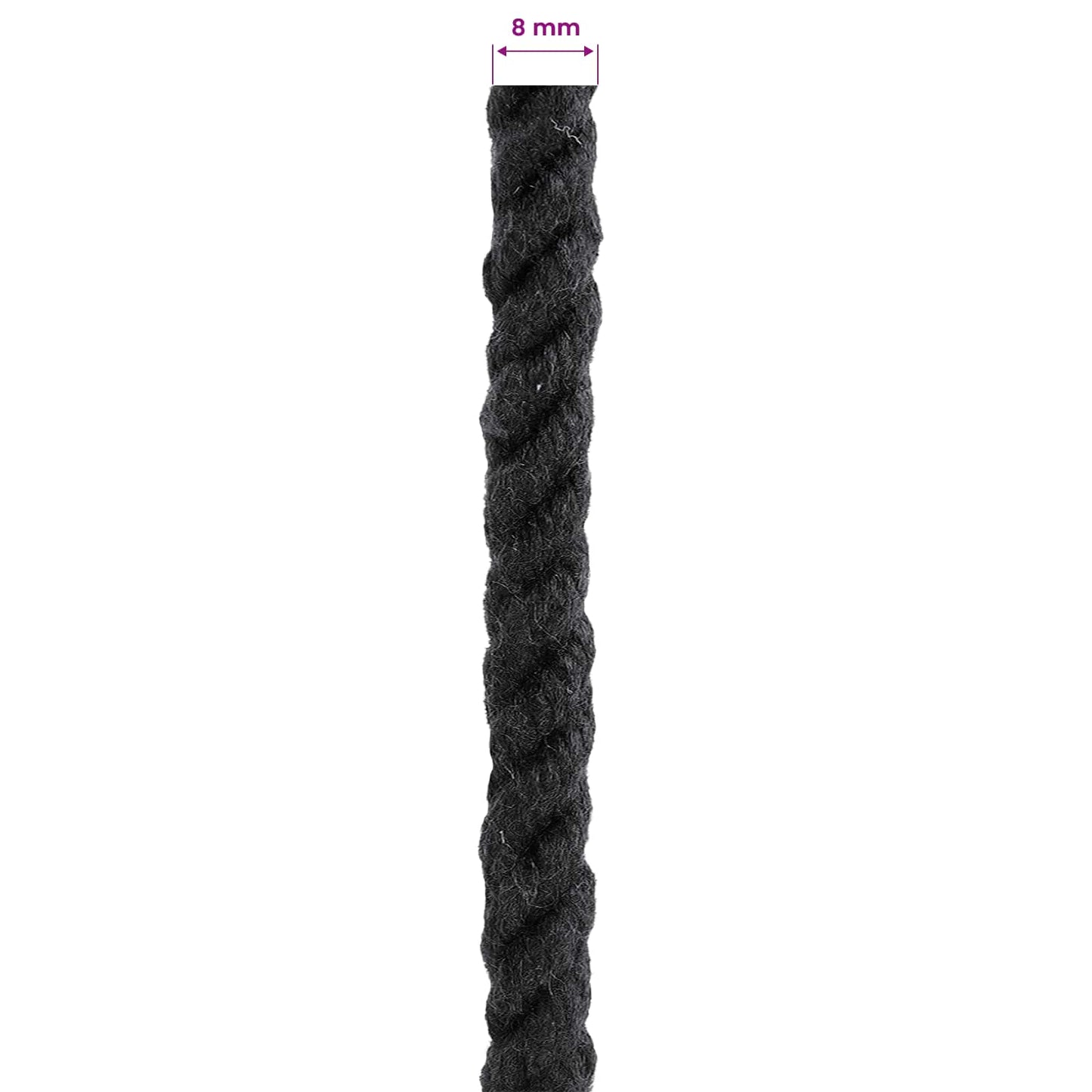 Cotton Rope 8 mm 100 m Black 100% Cotton