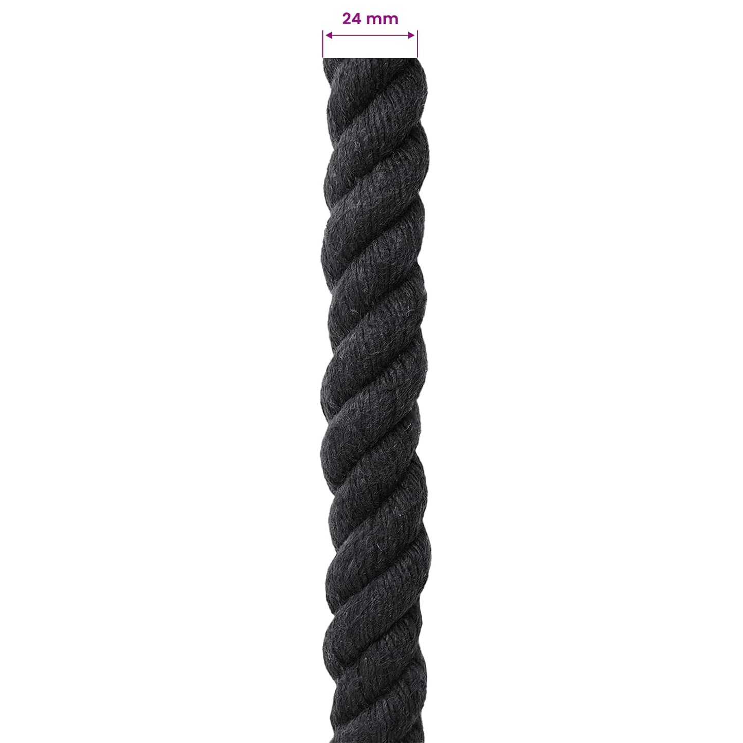 Cotton Rope 24 mm 25 m Black 100% Cotton