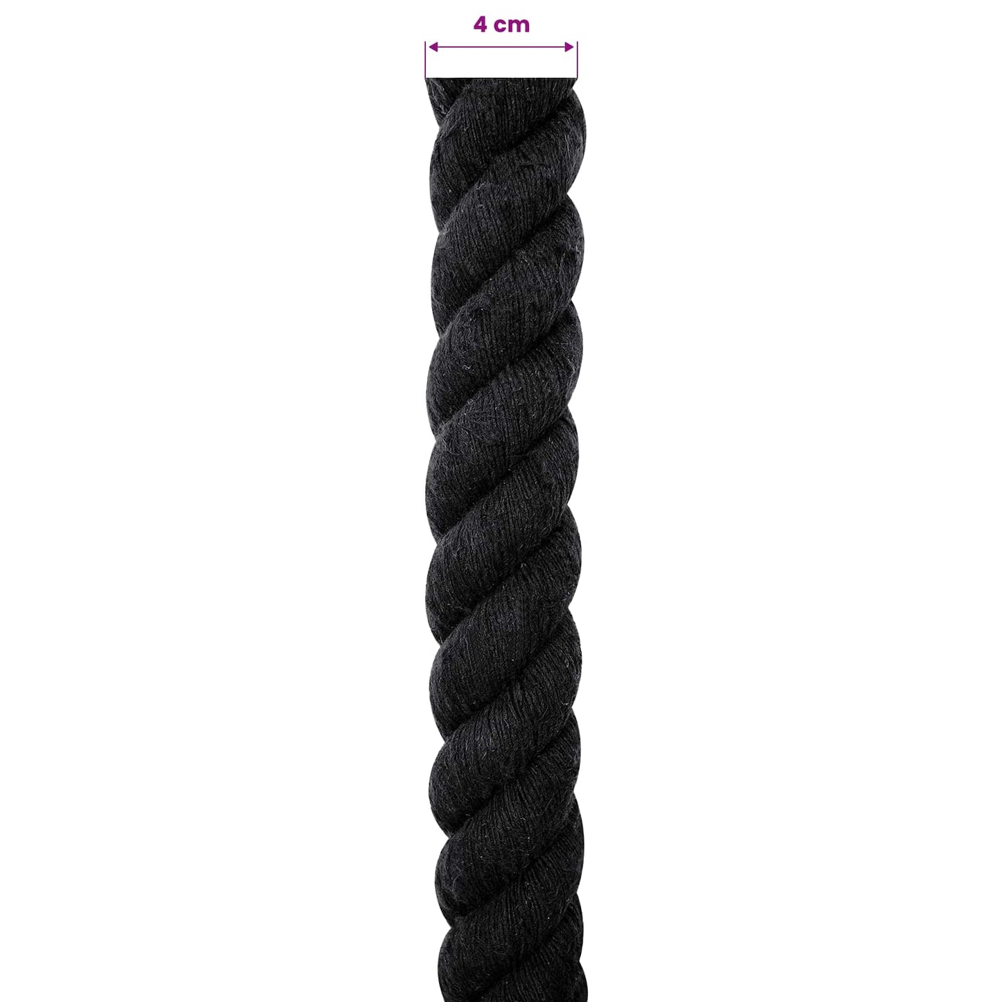 Cotton Rope 40 mm 10 m Black 100% Cotton