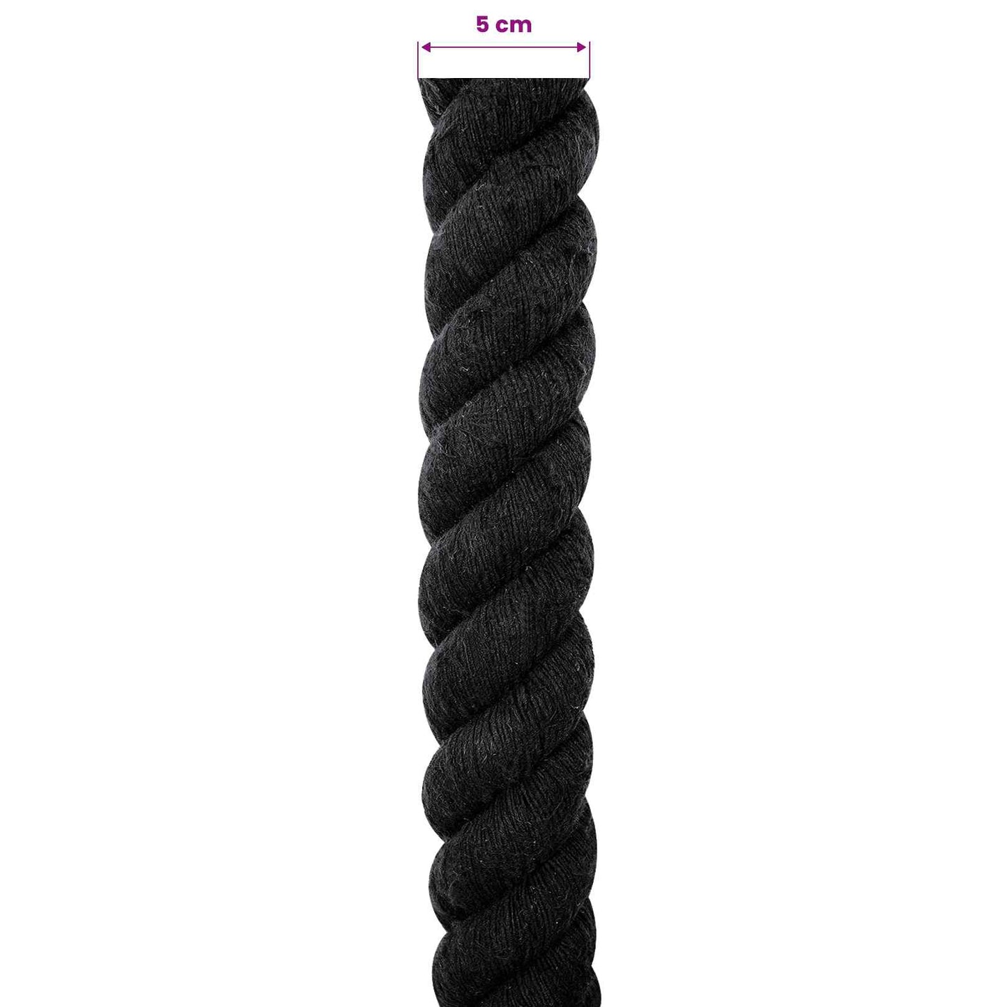Cotton Rope 50 mm 10 m Black 100% Cotton