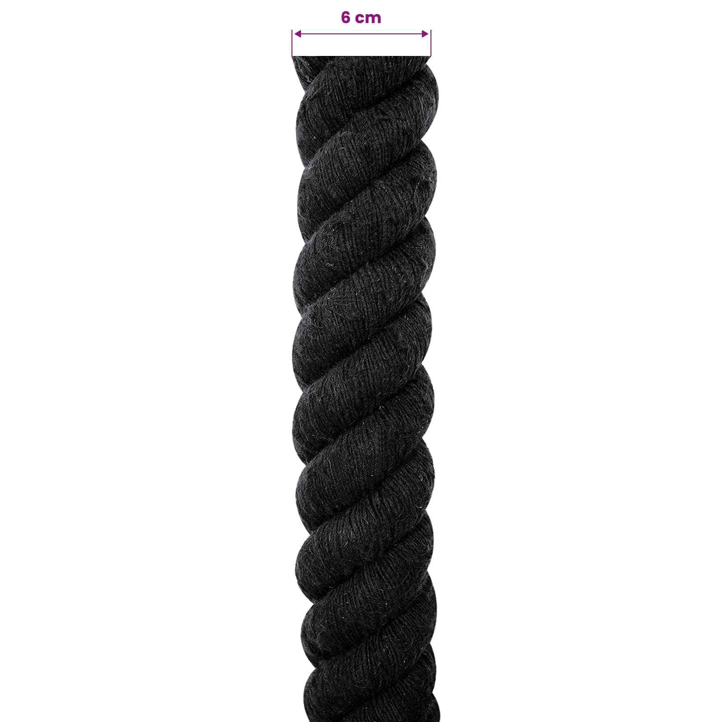 Cotton Rope 60 mm 10 m Black 100% Cotton